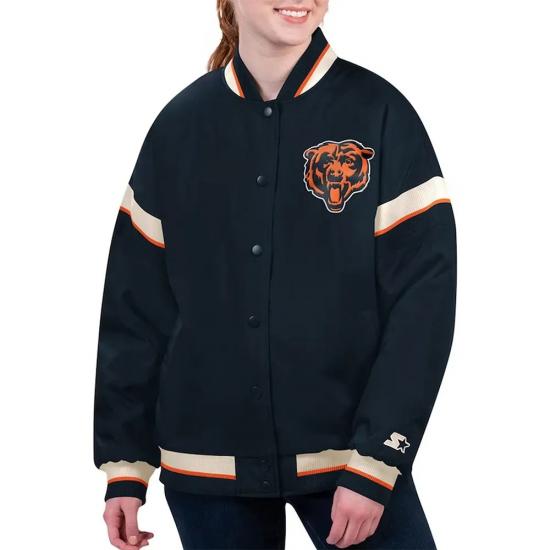 Chicago Bears Tournament Navy Varsity Jacket Chicago Bears Tournament Navy Varsity Jacket