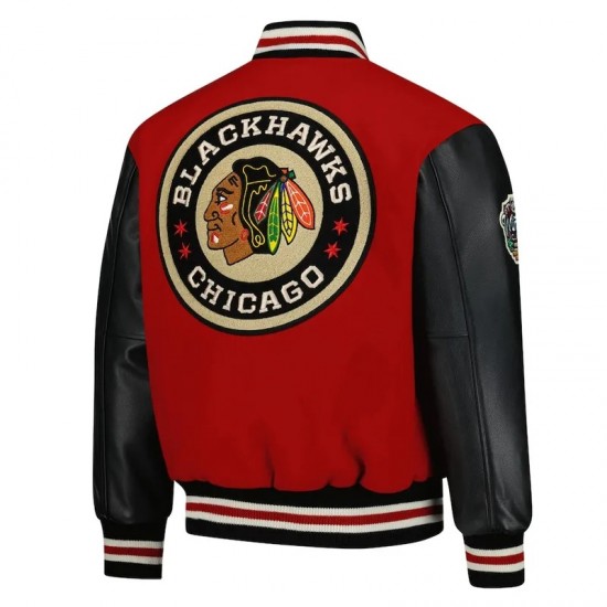 Chicago Blackhawks 2025 Red Winter Classic Coaches Varsity Jacket