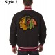 Chicago Blackhawks Bomber Black Wool Jacket Chicago Blackhawks Bomber Black Wool Jacket