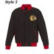 Chicago Blackhawks Bomber Black Wool Jacket Chicago Blackhawks Bomber Black Wool Jacket