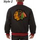 Chicago Blackhawks Bomber Black Wool Jacket Chicago Blackhawks Bomber Black Wool Jacket