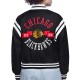 Chicago Blackhawks Printed Logo Varsity Satin Jacket Chicago Blackhawks Printed Logo Varsity Satin Jacket