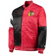 Chicago Blackhawks Starter Red and Black Satin Jacket