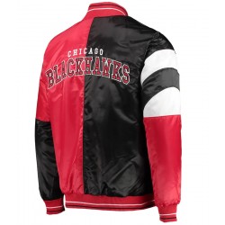 Chicago Blackhawks Starter Red and Black Satin Jacket