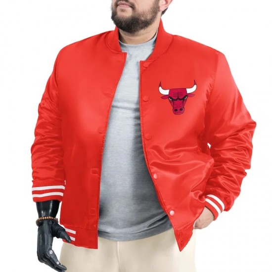 Chicago Bulls Adaptive Bold Logo Varsity Satin Jacket Chicago Bulls Adaptive Bold Logo Varsity Satin Jacket