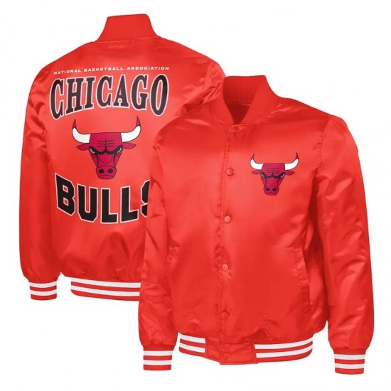 Chicago Bulls Adaptive Bold Logo Varsity Satin Jacket Chicago Bulls Adaptive Bold Logo Varsity Satin Jacket