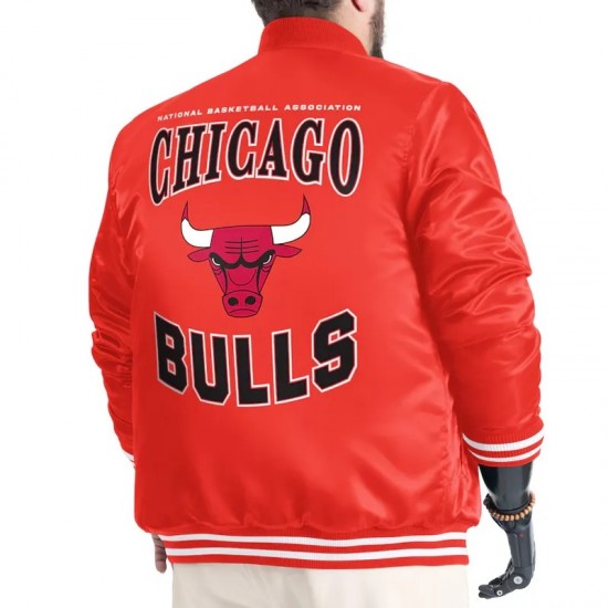 Chicago Bulls Adaptive Bold Logo Varsity Satin Jacket Chicago Bulls Adaptive Bold Logo Varsity Satin Jacket