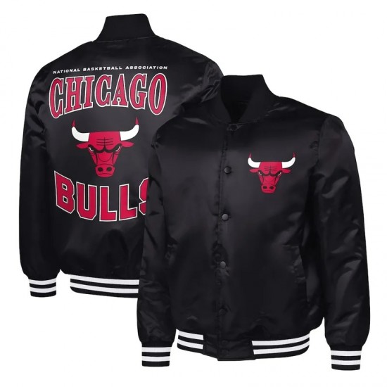 Chicago Bulls Adaptive Bold Logo Varsity Satin Jacket Chicago Bulls Adaptive Bold Logo Varsity Satin Jacket