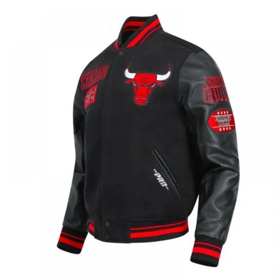 Chicago Bulls Area Code Classic Rib Varsity Jacket Chicago Bulls Area Code Classic Rib Varsity Jacket