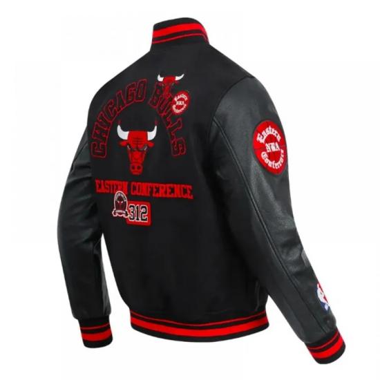 Chicago Bulls Area Code Classic Rib Varsity Jacket Chicago Bulls Area Code Classic Rib Varsity Jacket