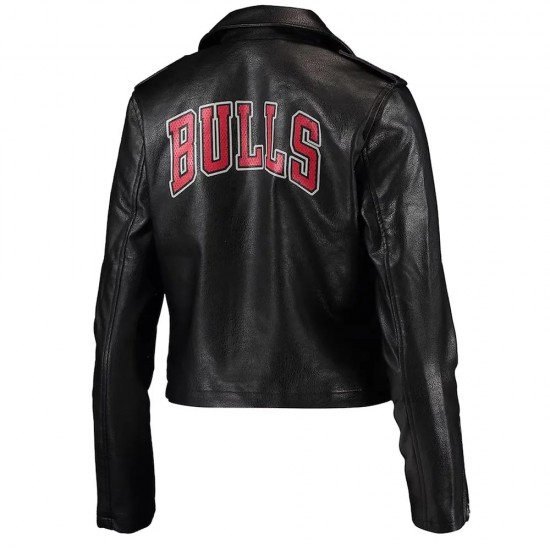 Chicago Bulls Black Moto Leather Jacket Chicago Bulls Black Moto Leather Jacket