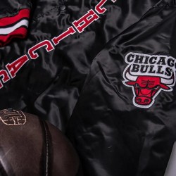 Chicago Bulls Black Satin Jacket