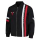 Chicago Bulls Black Stitch Applique Bomber Jacket Chicago Bulls Black Stitch Applique Bomber Jacket