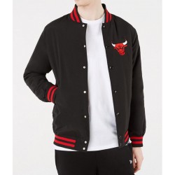 Chicago Bulls Bomber Black Cotton Jacket