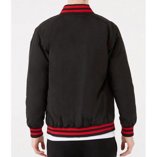 Chicago Bulls Bomber Black Cotton Jacket