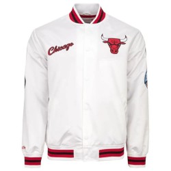 Chicago Bulls City Collection White Varsity Satin Jacket