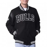 Chicago Bulls Clutch Hitter Black Varsity Jacket