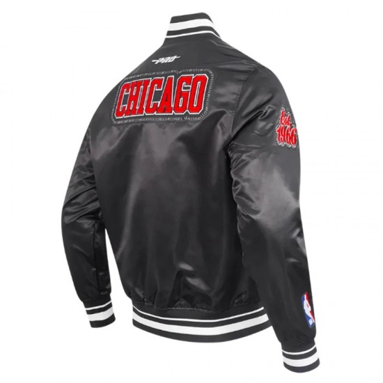 Chicago Bulls Diy Pick Stitch Classic Rib Satin Jacket Chicago Bulls Diy Pick Stitch Classic Rib Satin Jacket