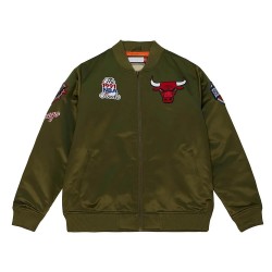 Chicago Bulls Green Satin Flight Jacket
