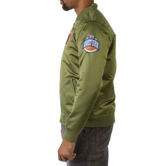 Chicago Bulls Green Satin Flight Jacket Chicago Bulls Green Satin Flight Jacket
