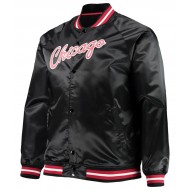Chicago Bulls Hardwood Classics Raglan Satin Black Jacket