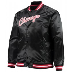 Chicago Bulls Hardwood Classics Raglan Satin Black Jacket