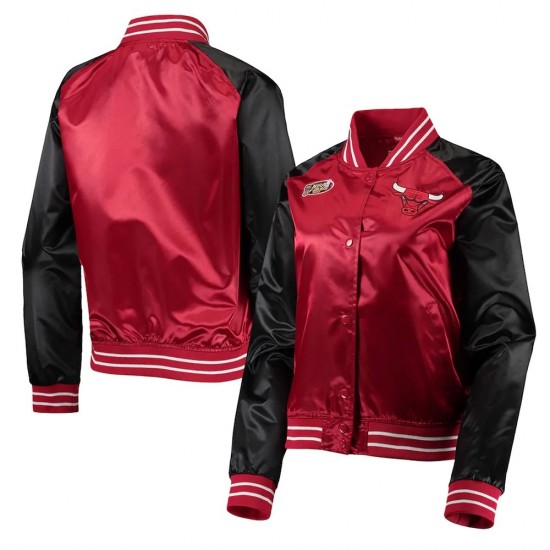 Chicago Bulls Hardwood Classics Red & Black Satin Jacket Chicago Bulls Hardwood Classics Red & Black Satin Jacket