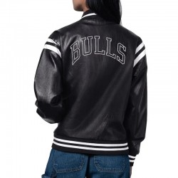 Chicago Bulls High Heat Vegan Black Varsity Leather Jacket