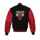 Chicago Bulls Letterman Black and Red Jacket Chicago Bulls Letterman Black and Red Jacket