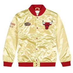 Chicago Bulls Light Weight Gold Satin Jacket