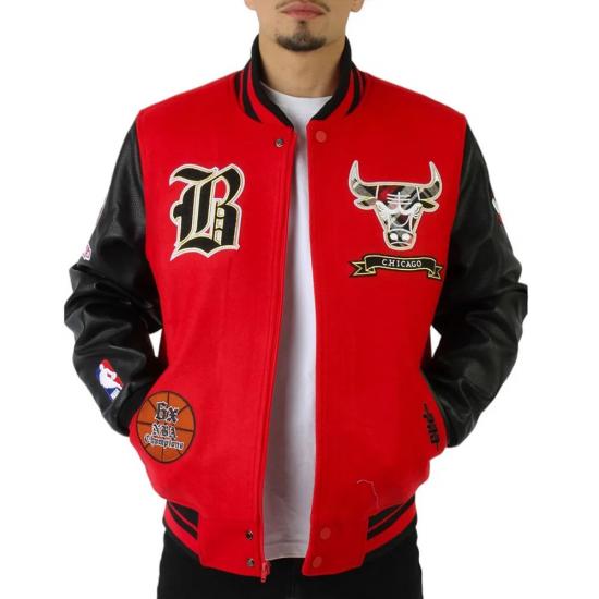 Chicago Bulls Plaid Patches Varsity Jacket Chicago Bulls Plaid Patches Varsity Jacket
