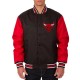 Chicago Bulls Poly Twill Black and Red Jacket