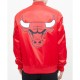 Chicago Bulls Red Big Logo Satin Jacket