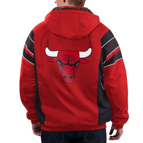 Chicago Bulls Red Home Team Half-Zip Hooded Jacket Chicago Bulls Red Home Team Half-Zip Hooded Jacket