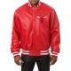 Chicago Bulls Red Leather Varsity Jacket