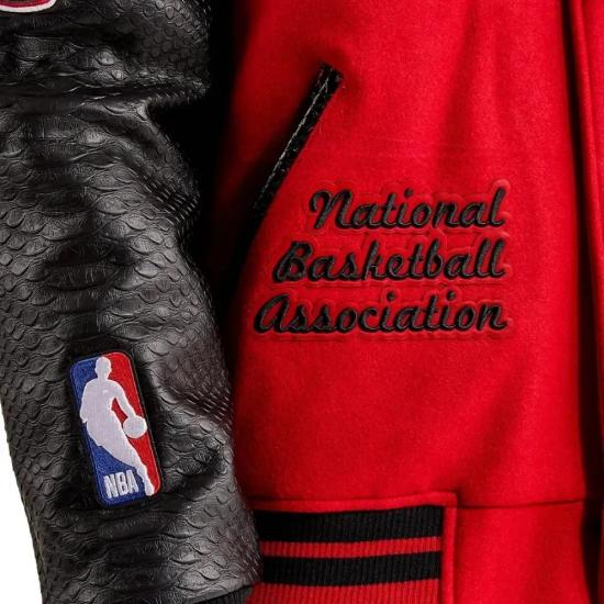 Chicago Bulls Red Wool And Black Leather Varsity Jacket Chicago Bulls Red Wool And Black Leather Varsity Jacket