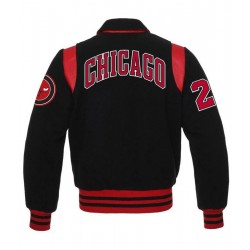Chicago Bulls Sailor Collar Black Varsity Jacket