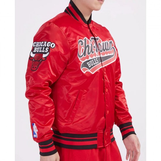 Chicago Bulls Script Tail Satin Jacket