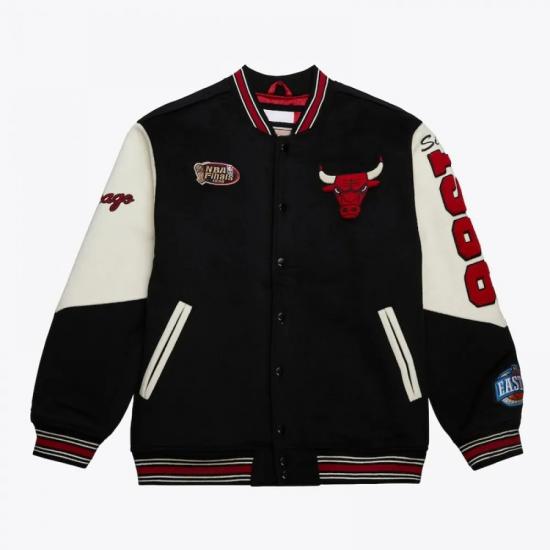 Chicago Bulls Team History Black Varsity Jacket Chicago Bulls Team History Black Varsity Jacket