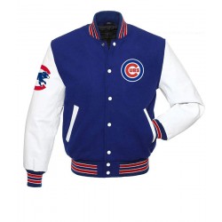 Chicago Cubs Blue & White Letterman Jacket