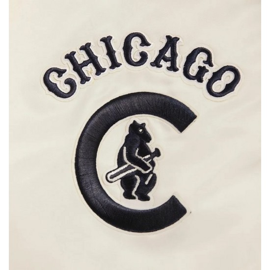 Chicago Cubs Off White Satin Jacket A Fan Must-Have Chicago Cubs Off White Satin Jacket A Fan Must-Have