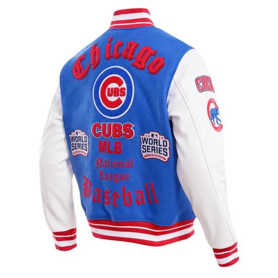 Chicago Cubs Old English Blue Wool Varsity Jacket Chicago Cubs Old English Blue Wool Varsity Jacket