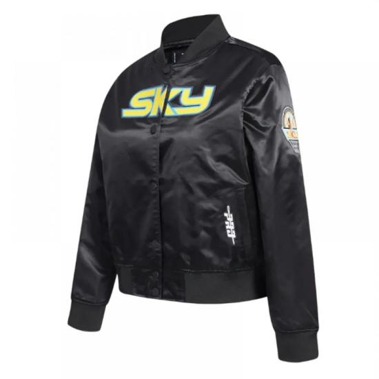Chicago Sky Classic Essentials Black Satin Jacket Chicago Sky Classic Essentials Black Satin Jacket