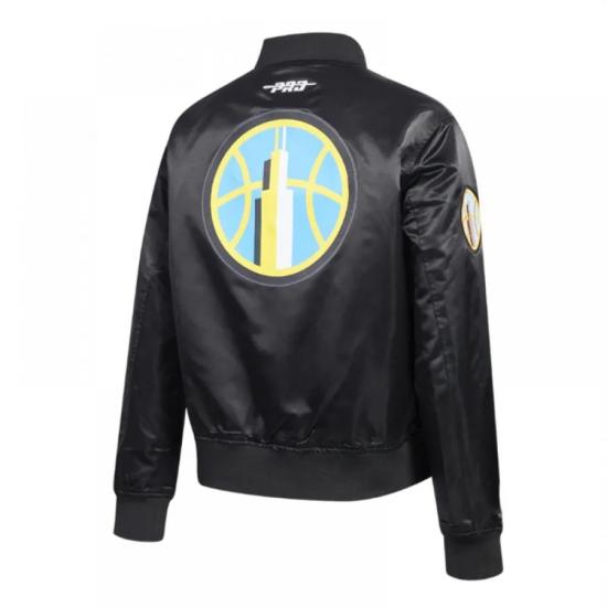 Chicago Sky Classic Essentials Black Satin Jacket Chicago Sky Classic Essentials Black Satin Jacket