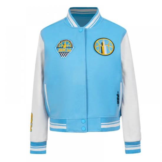 Chicago Sky Essentials Classic Varsity Jacket Chicago Sky Essentials Classic Varsity Jacket