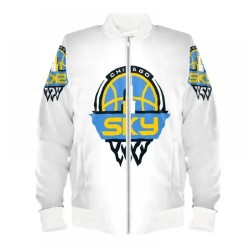 Chicago Sky White Satin Varsity Jacket