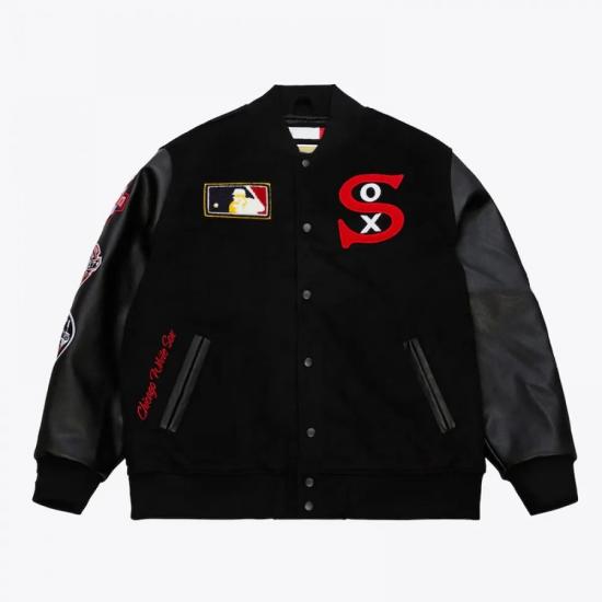 Chicago White Sox Black Out Vintage Logo Varsity Jacket Chicago White Sox Black Out Vintage Logo Varsity Jacket
