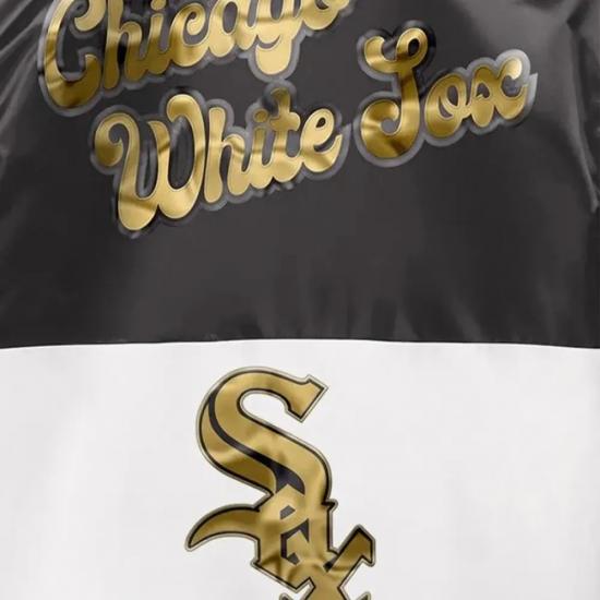 Chicago White Sox Black Satin Varsity Jacket Chicago White Sox Black Satin Varsity Jacket