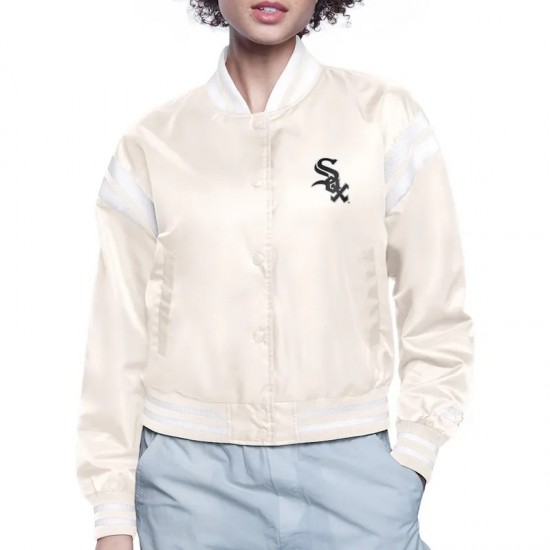 Chicago White Sox Printed Logo Varsity Satin Jacket Chicago White Sox Printed Logo Varsity Satin Jacket