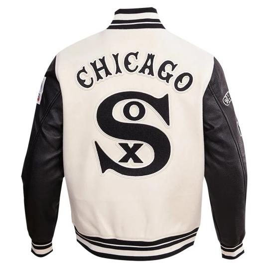 Chicago White Sox Retro Classic Off White Wool Varsity Jacket Chicago White Sox Retro Classic Off White Wool Varsity Jacket